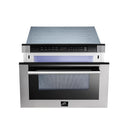 Forno 4-Piece Pro Appliance Package - 48" Dual Fuel Range, 36" Refrigerator with Water Dispenser, Microwave Drawer, & 3-Rack Dishwasher in Stainless Steel Appliance Package Forno 