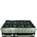 Forno 48" Capriasca Dual Fuel Range with 8 Gas Burners and 240v Electric Oven in Stainless Steel with Black Door (FFSGS6187-48BLK) Ranges Forno 