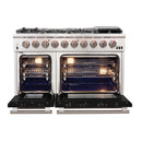 Forno 48" Capriasca Gas Range with 8 Gas Burners and Convection Oven in Stainless Steel with Black Door (FFSGS6260-48BLK) Ranges Forno 