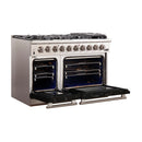 Forno 48" Capriasca Gas Range with 8 Gas Burners and Convection Oven in Stainless Steel with Black Door (FFSGS6260-48BLK) Ranges Forno 