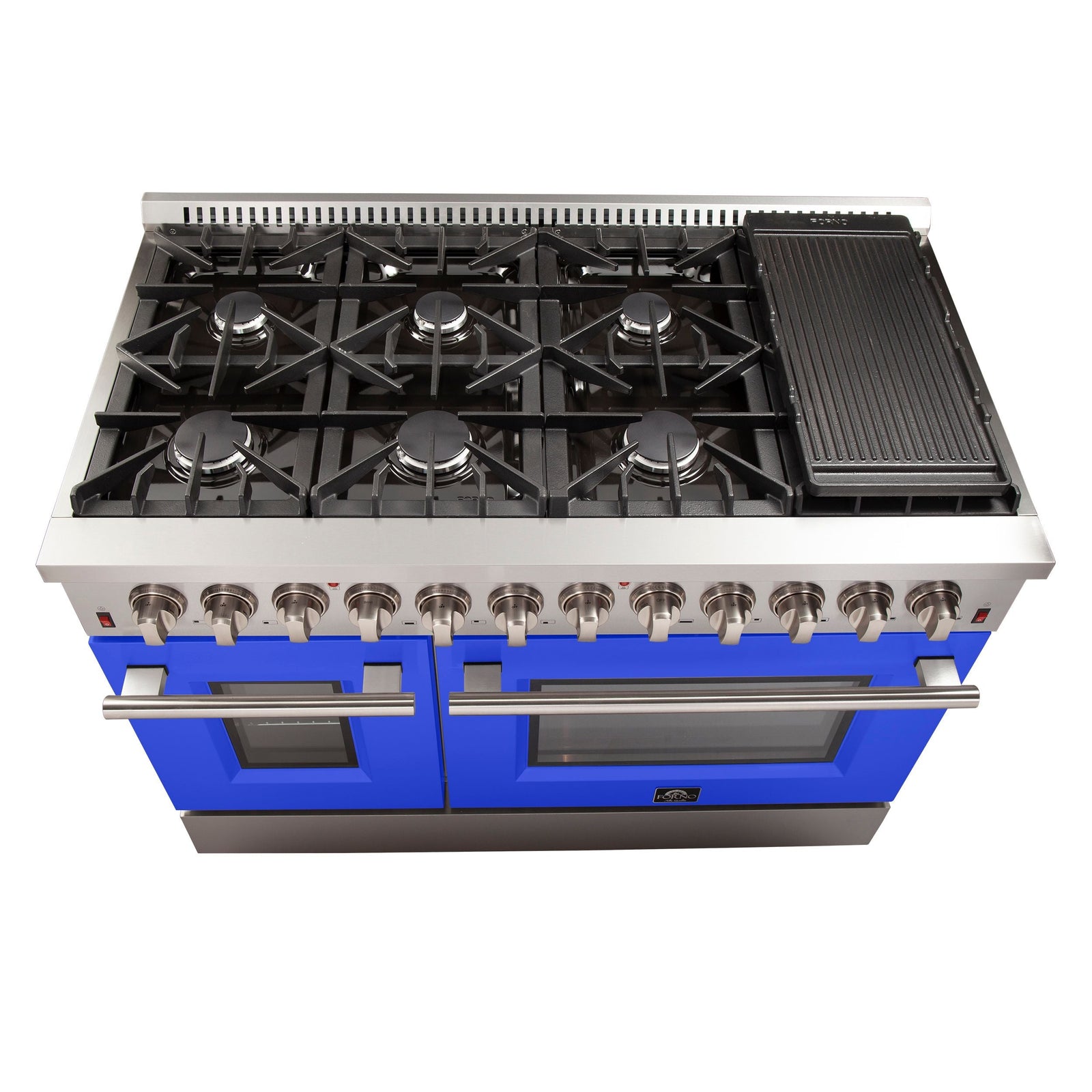 Forno 48" Galiano Dual Fuel Range with 8 Gas Burners and 240v Electric