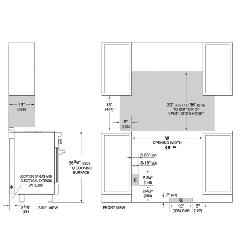 Forno 5-Piece Appliance Package - 48" Dual Fuel Range, 56" Pro-Style Refrigerator, Wall Mount Hood with Backsplash, Microwave Drawer, & 3-Rack Dishwasher in Stainless Steel Appliance Package Forno 