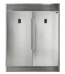 Forno 3-Piece Appliance Package - 36-Inch Gas Range, 60-Inch Pro-Style Refrigerator & Wall Mount Hood with Backsplash in Stainless Steel