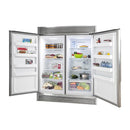 Forno 3-Piece Appliance Package - 36-Inch Gas Range, 60-Inch Pro-Style Refrigerator & Wall Mount Hood with Backsplash in Stainless Steel