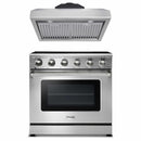 Thor Kitchen 2-Piece Appliance Package - 36" Electric Range and Under Cabinet Hood in Stainless Steel Appliance Package Thor Kitchen 