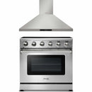 Thor Kitchen 2-Piece Appliance Package - 36" Electric Range and Wall Mount Hood in Stainless Steel Appliance Package Thor Kitchen 