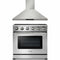 Thor Kitchen 2-Piece Appliance Package - 36" Electric Range and Wall Mount Hood in Stainless Steel Appliance Package Thor Kitchen 