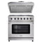 Thor Kitchen 2-Piece Appliance Package - 36" Gas Range & Premium Under Cabinet Hood in Stainless Steel Appliance Package Thor Kitchen 