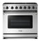 Thor Kitchen 2-Piece Appliance Package - 36" Gas Range & Premium Wall Mount Hood in Stainless Steel Appliance Package Thor Kitchen 