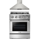 Thor Kitchen 2-Piece Pro Appliance Package - 30" Dual Fuel Range & Premium Wall Mount Hood in Stainless Steel Appliance Package Thor Kitchen 