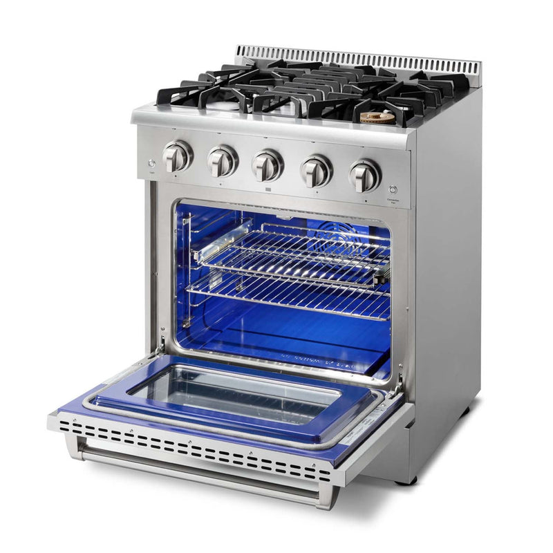 Thor Kitchen 2-Piece Pro Appliance Package - 30" Gas Range & Premium Wall Mount Hood in Stainless Steel Appliance Package Thor Kitchen 