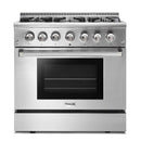 Thor Kitchen 2-Piece Pro Appliance Package - 36" Dual Fuel Range & Premium Wall Mount Hood in Stainless Steel Appliance Package Thor Kitchen 