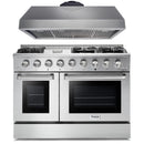 Thor Kitchen 2-Piece Pro Appliance Package - 48" Gas Range & Premium Hood in Stainless Steel Appliance Package Thor Kitchen Natural Gas 16.54" Height 