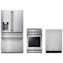 Thor Kitchen 3-Piece Appliance Package - 24-Inch Electric Range, Refrigerator with Water Dispenser, & Dishwasher in Stainless Steel Appliance Package Thor Kitchen 
