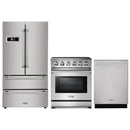 Thor Kitchen 3-Piece Appliance Package - 30" Electric Range, French Door Refrigerator, and Dishwasher in Stainless Steel Appliance Package Thor Kitchen 