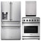 Thor Kitchen 3-Piece Appliance Package - 30-Inch Gas Range, Dishwasher & Refrigerator with Water Dispenser in Stainless Steel Appliance Package Thor Kitchen 
