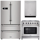 Thor Kitchen 3-Piece Appliance Package - 36" Gas Range, Dishwasher & Refrigerator in Stainless Steel Appliance Package Thor Kitchen 