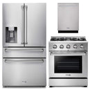 Thor Kitchen 3-Piece Pro Appliance Package - 30-Inch Gas Range, Dishwasher & Refrigerator with Water Dispenser in Stainless Steel Appliance Package Thor Kitchen 