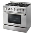 Thor Kitchen 3-Piece Pro Appliance Package - 36" Dual Fuel Range, Dishwasher & Refrigerator in Stainless Steel Appliance Package Thor Kitchen 