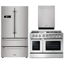 Thor Kitchen 3-Piece Pro Appliance Package - 48" Dual Fuel Range, Dishwasher & Refrigerator in Stainless Steel Appliance Package Thor Kitchen 
