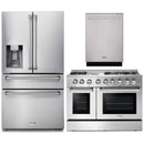 Thor Kitchen 3-Piece Pro Appliance Package - 48-Inch Dual Fuel Range, Dishwasher & Refrigerator with Water Dispenser in Stainless Steel Appliance Package Thor Kitchen 