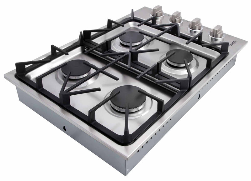 Thor Kitchen 30-Inch Professional Drop-In Gas Cooktop with Four Burners in Stainless Steel (TGC3001) - Drop-Ins - Thor Kitchen - Home Outlet Direct