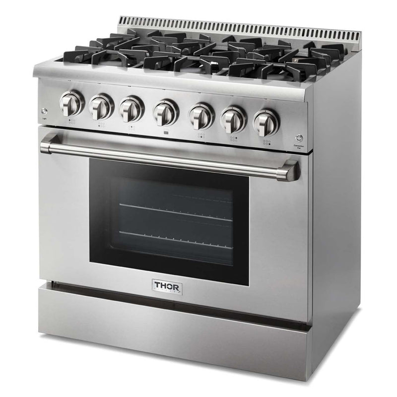Thor Kitchen 36" 5.2 cu. ft. Oven Dual Fuel Range in Stainless Steel (HRD3606U)