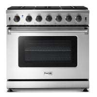 Thor Kitchen 36" 6.0 Cu. Ft Single Oven Professional Natural Gas Range in Stainless Steel (LRG3601U)