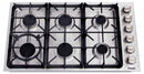 Thor Kitchen 36-Inch Professional Drop-In Gas Cooktop with Six Burners in Stainless Steel (TGC3601)