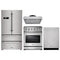 Thor Kitchen 4-Piece Appliance Package - 30" Electric Range, French Door Refrigerator, Under Cabinet Hood, and Dishwasher in Stainless Steel Appliance Package Thor Kitchen 