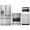 Thor Kitchen 4-Piece Appliance Package - 30-Inch Electric Range, Refrigerator with Water Dispenser, Dishwasher, & Microwave Drawer in Stainless Steel Appliance Package Thor Kitchen 