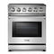 Thor Kitchen 4-Piece Appliance Package - 30-Inch Electric Range, Refrigerator with Water Dispenser, Under Cabinet Hood, & Dishwasher in Stainless Steel Appliance Package Thor Kitchen 
