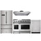 Thor Kitchen 4-Piece Appliance Package - 48" Gas Range, French Door Refrigerator, and Dishwasher in Stainless Steel Appliance Package Thor Kitchen Natural Gas 11" Height 