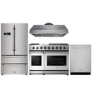 Thor Kitchen 4-Piece Appliance Package - 48" Gas Range, French Door Refrigerator, and Dishwasher in Stainless Steel Appliance Package Thor Kitchen Natural Gas 16.54" Height 