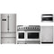 Thor Kitchen 4-Piece Appliance Package - 48" Gas Range, French Door Refrigerator, Dishwasher, and Microwave Drawer in Stainless Steel Appliance Package Thor Kitchen 