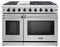 Thor Kitchen 4-Piece Appliance Package - 48" Gas Range, Pro Wall Mount Hood, French Door Refrigerator, and Dishwasher in Stainless Steel Appliance Package Thor Kitchen 