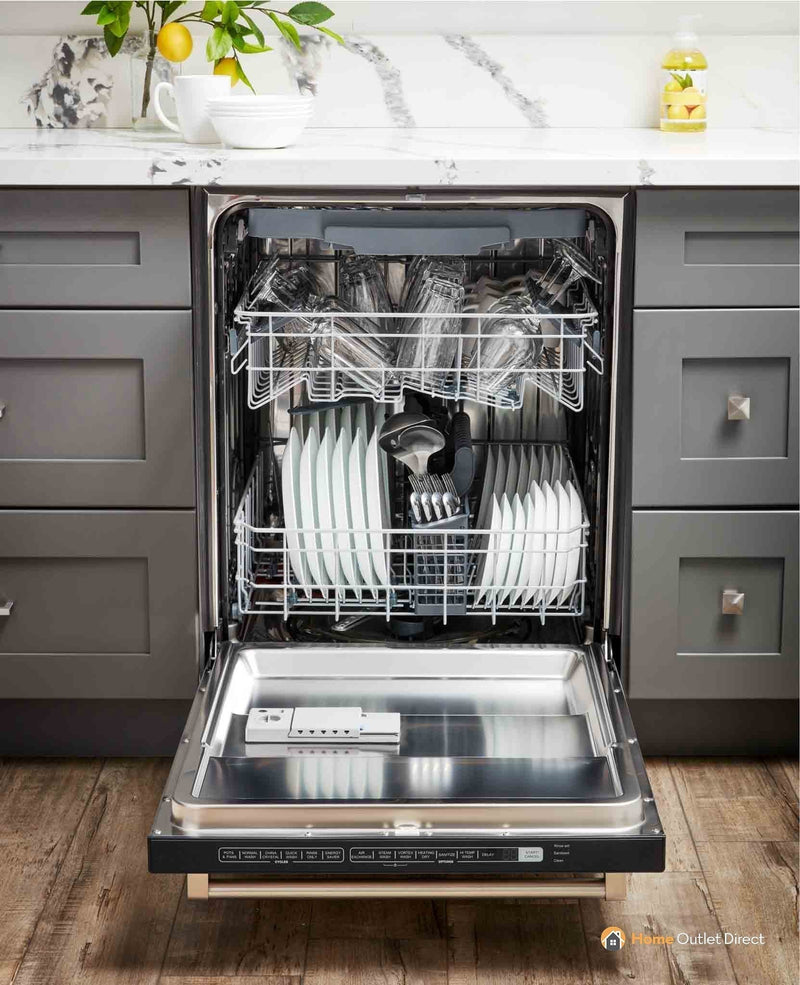 Thor Kitchen 4-Piece Appliance Package - 48-Inch Gas Range, Refrigerator with Water Dispenser, & Dishwasher in Stainless Steel Appliance Package Thor Kitchen 