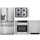 Thor Kitchen 4-Piece Pro Appliance Package - 30" Cooktop, Wall Oven, Dishwasher & Refrigerator with Water Dispenser in Stainless Steel Appliance Package Thor Kitchen 