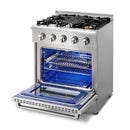 Thor Kitchen 4-Piece Pro Appliance Package - 30" Gas Range, French Door Refrigerator, Dishwasher, and Microwave Drawer in Stainless Steel Appliance Package Thor Kitchen 