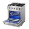 Thor Kitchen 4-Piece Pro Appliance Package - 30" Gas Range, French Door Refrigerator, Wall Mount Hood and Dishwasher in Stainless Steel Appliance Package Thor Kitchen 