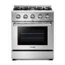 Thor Kitchen 4-Piece Pro Appliance Package - 30-Inch Gas Range, Refrigerator with Water Dispenser, Dishwasher, & Microwave Drawer in Stainless Steel Appliance Package Thor Kitchen 