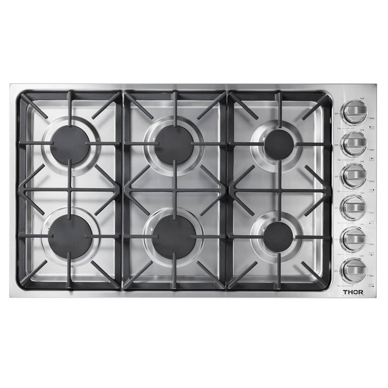 Thor Kitchen 4-Piece Pro Appliance Package - 36" Cooktop, Wall Oven, Dishwasher & Refrigerator in Stainless Steel Appliance Package Thor Kitchen 