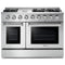 Thor Kitchen 4-Piece Pro Appliance Package - 48" Gas Range, French Door Refrigerator, Dishwasher, and Microwave Drawer in Stainless Steel Appliance Package Thor Kitchen 