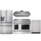 Thor Kitchen 4-Piece Pro Appliance Package - 48-Inch Dual Fuel Range, Refrigerator with Water Dispenser, & Dishwasher in Stainless Steel Appliance Package Thor Kitchen Natural Gas 16.54" Height 