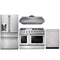 Thor Kitchen 4-Piece Pro Appliance Package - 48-Inch Gas Range, Refrigerator with Water Dispenser, & Dishwasher in Stainless Steel Appliance Package Thor Kitchen Natural Gas 16.54" Height 