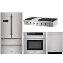 Thor Kitchen 4-Piece Pro Appliance Package - 48" Rangetop, Wall Oven, Dishwasher & Refrigerator in Stainless Steel Appliance Package Thor Kitchen 