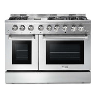 Thor Kitchen 48-Inch Gas Range with Liquid Propane Kit, and 6.7 Cu. Ft. Electric Convection Oven in Stainless Steel (HRD4803U-LP)