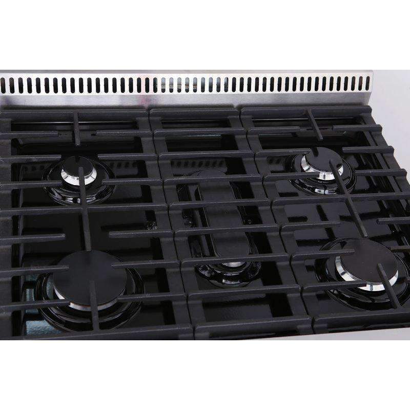 Thor Kitchen 5-Piece Appliance Package - 30" Gas Range, French Door Refrigerator, Under Cabinet Hood, Dishwasher, and Wine Cooler in Stainless Steel Appliance Package Thor Kitchen 