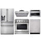 Thor Kitchen 5-Piece Appliance Package - 36-Inch Electric Range, Refrigerator with Water Dispenser, Under Cabinet Hood, Dishwasher, & Microwave Drawer in Stainless Steel Appliance Package Thor Kitchen 