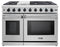 Thor Kitchen 5-Piece Appliance Package - 48" Gas Range, French Door Refrigerator, Pro Wall Mount Hood, Dishwasher, and Wine Cooler in Stainless Steel Appliance Package Thor Kitchen 